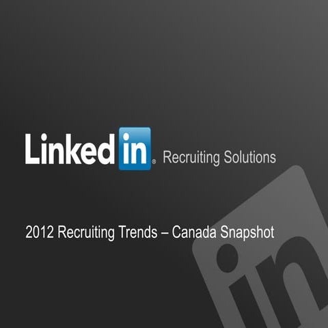 Canada Recruiting Trends 2012 | English