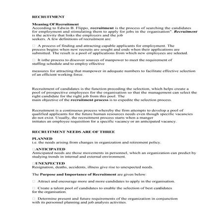 Recruitment & Selection