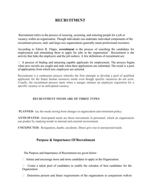 Recruitment