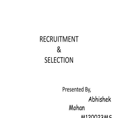 Recruitment