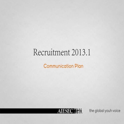 Recruitment 2013   comm plan