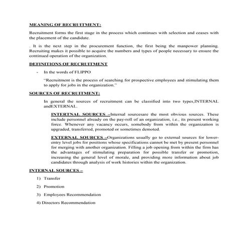 Recruitment and selection