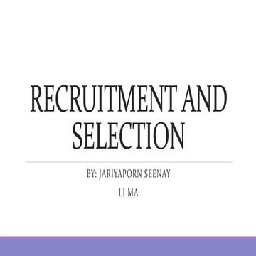 Recruitment and selection