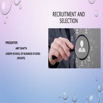 Recruitment and selection