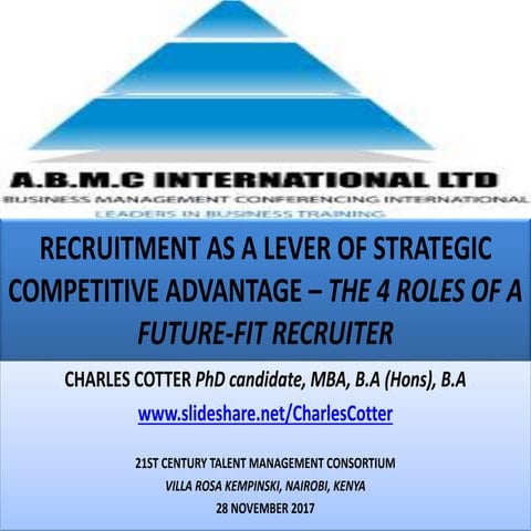 Recruitment as a lever of strategic competitive advantage 