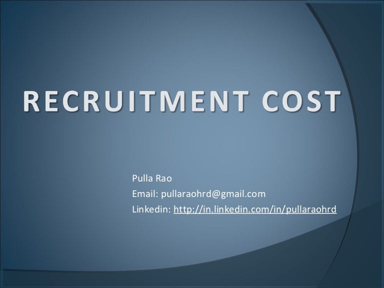Recruitment costs