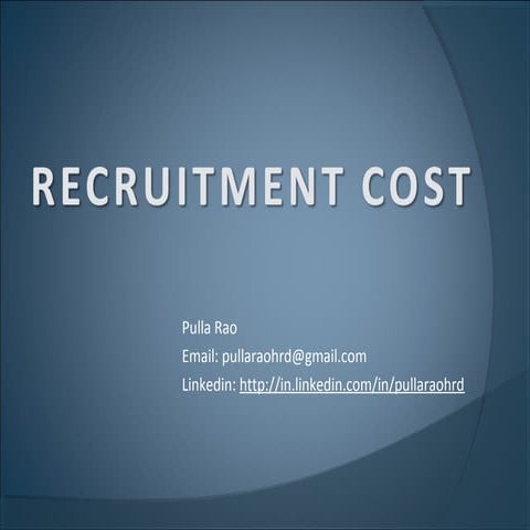 The cost of brain drain (Employee Turnover Cost) | PPTX