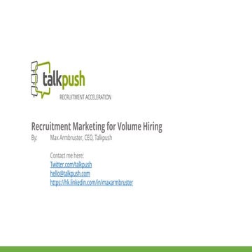 Recruitment marketing for volume hiring (web)