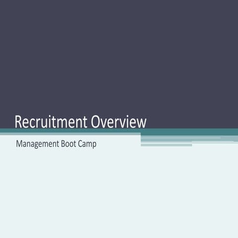 Recruitment Overview