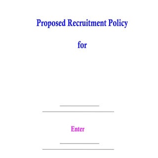 Recruitment policy presentation
