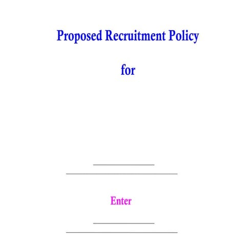 Recruitment policy presentation