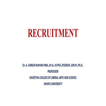 RECRUITMENT FOR BUSINESS ADMINISTRATION STUDENTS