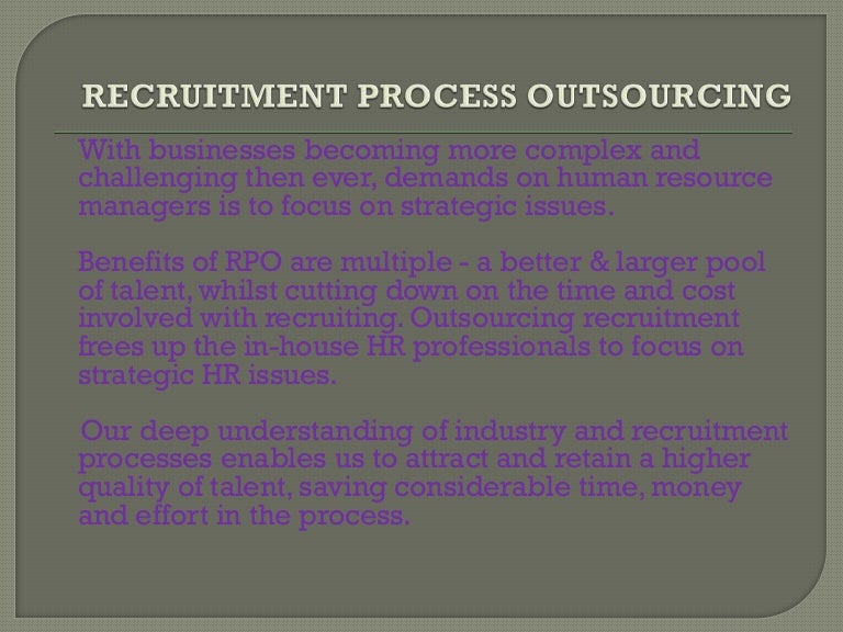 Recruitment Process Outsourcing - Right Step Consulting