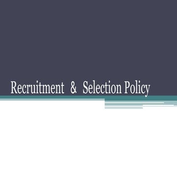Recruitment & selection