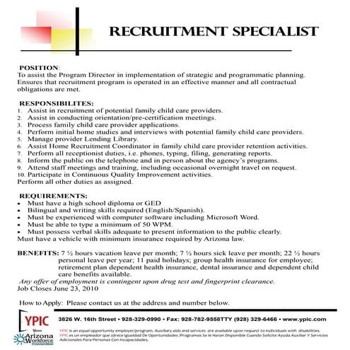 Recruitment specialist | PDF