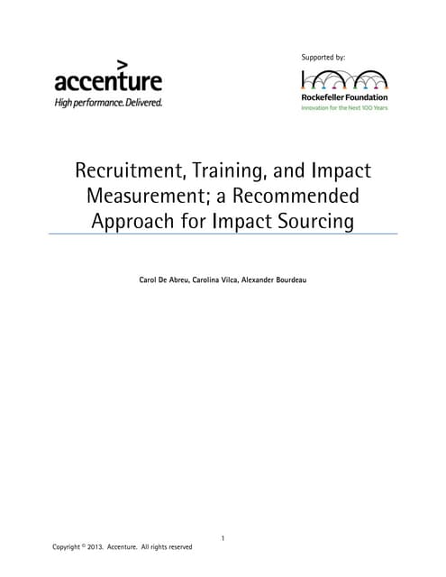 Recruitment Training and Impact Mea...