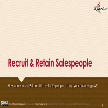 Recruit & Retain Salespeople