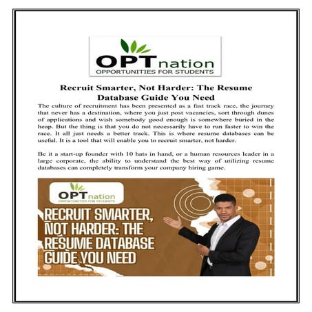 Recruit Smarter, Not Harder- The Resume Database Guide You Need