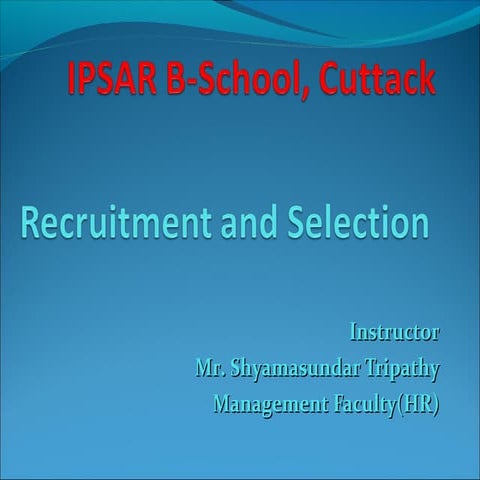 Recrutment & selection