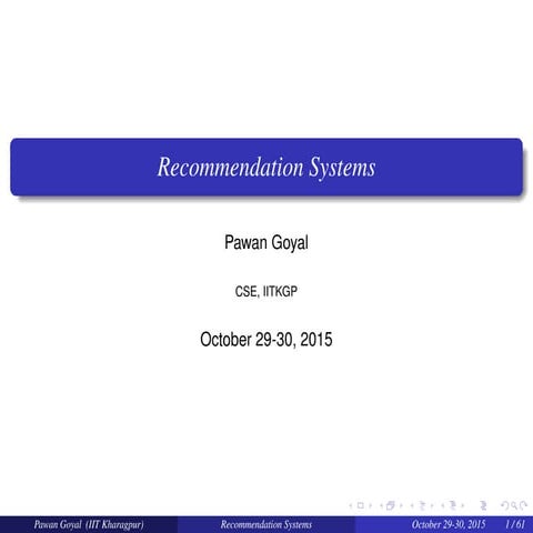 Introduction to recomender systems new content