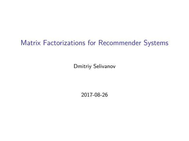 Recsys matrix-factorizations