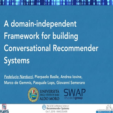 A domain-independent Framework for building Conversational Recommender Systems