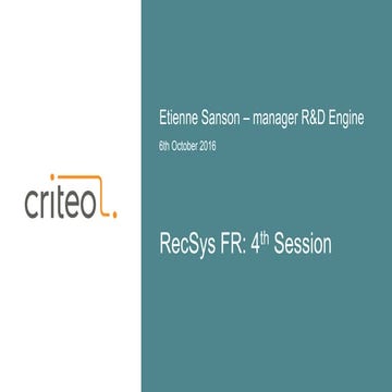 RecsysFR: Criteo presentation