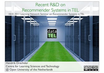Recent Research and Developments on Recommender Systems in TEL