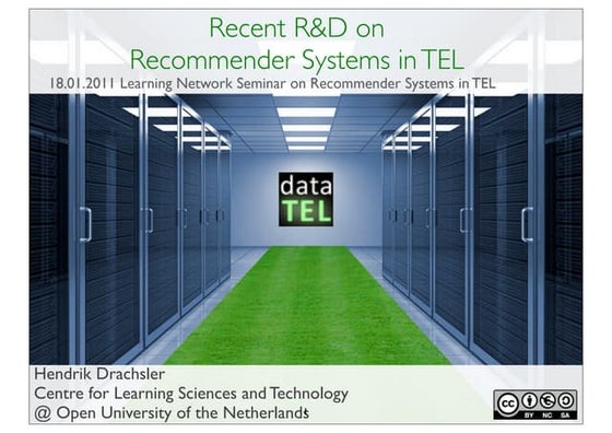 Recent Research and Developments on Recommender Systems in TEL