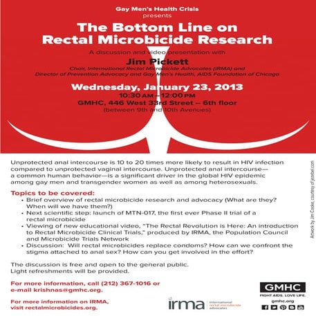GMHC presents: The Bottom Line on Rectal Microbicide Research - 1/23/13