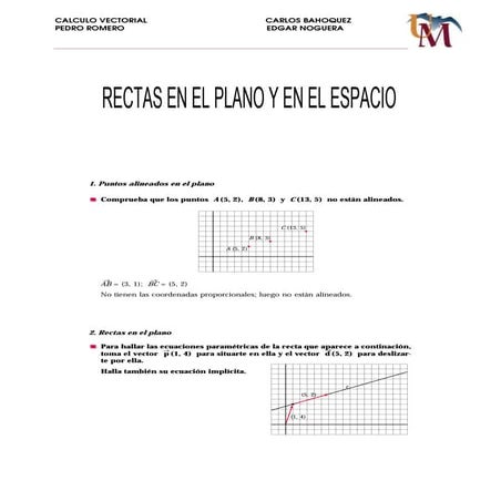 12. RECTAS EN EL PLANO Y EN EL ESPACIO