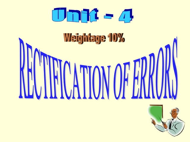Rectification of Error