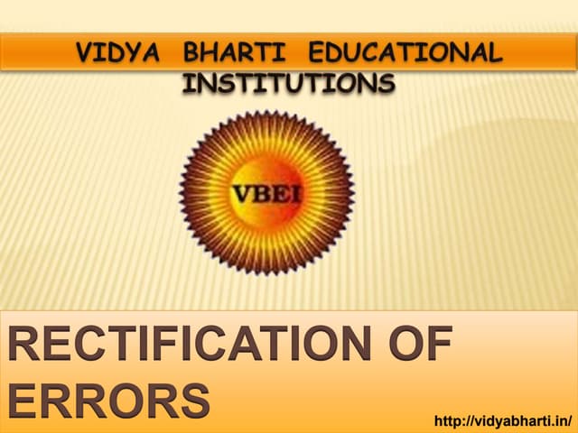 Rectification of errors