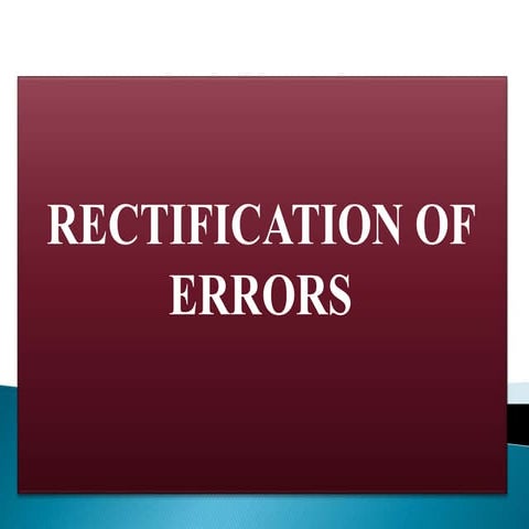 Rectification of errors