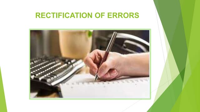 Rectification of errors with accounting terms