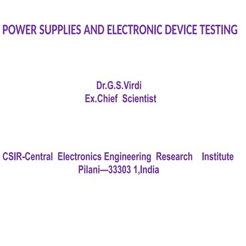 Comprehensive Lecture on Power Supply Design: Rectifiers and Voltage Regulators