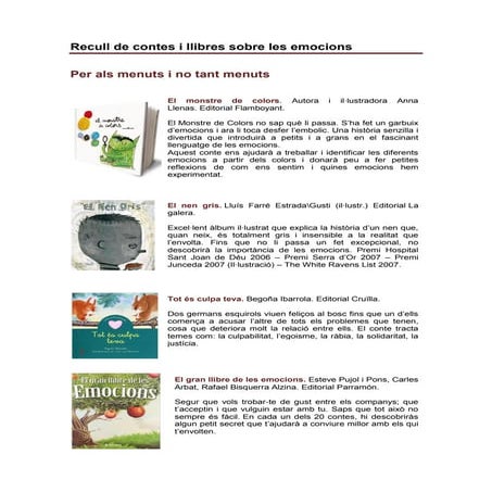 Recull de contes i llibres sobre les emocions