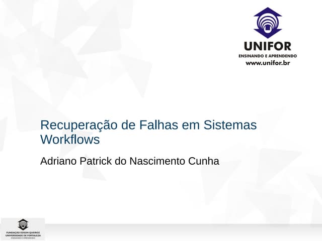 Recuperacao Falhas em Sistemas Workflow
