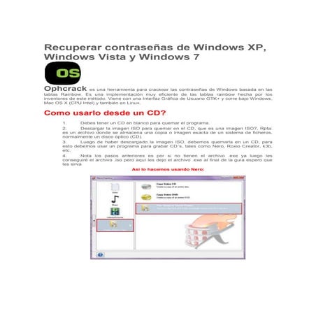 Recuperar contraseñas de windows xp