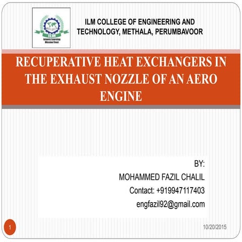 Recuperative heat exchangers in the exhaust nozzle of an Aero engine