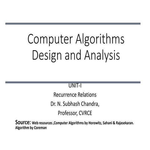Recurrence relation solutions | PPT