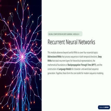 Advanced Recurrent Neural Networks: Bidirectional, Deep RNNs, BPTT, and ...