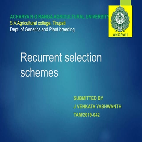 Recurrent selection schemes