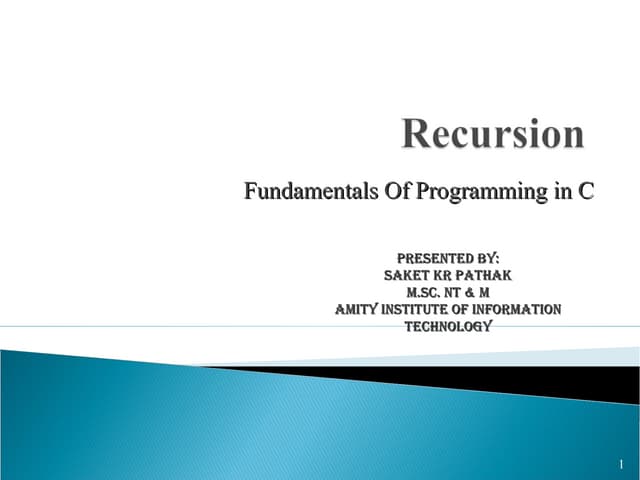 Recursion in c