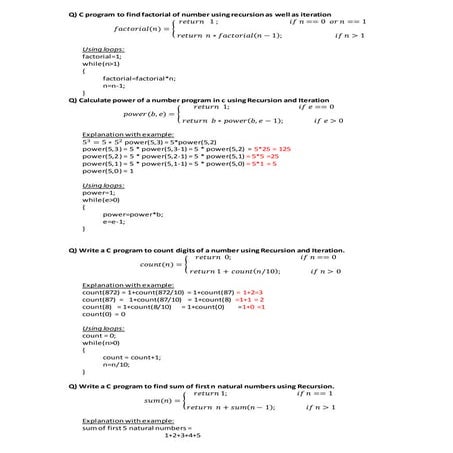 Recursion in C | PDF
