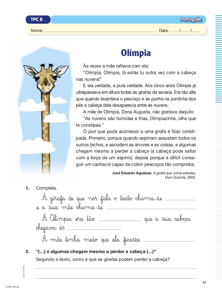 Fichas De Trabalho 2o Ano Lingua Portuguesa