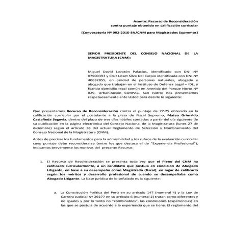 Recurso de reconsideración 