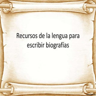 Recursos de la lengua para escribir...