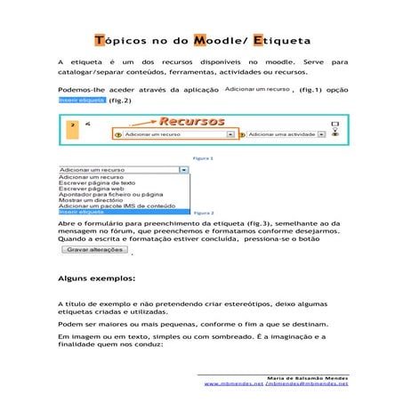 Recursos Moodle Etiqueta