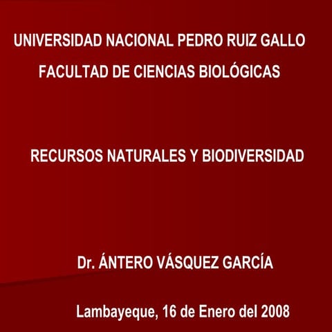 Recursos naturales y ecorregiones DEL PERU 